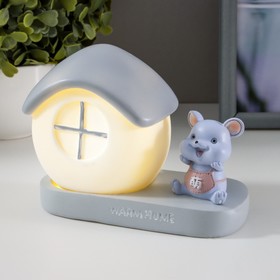 

Ночник "Счастливый мышонок" LED от батареек серый 12х6х9 см
