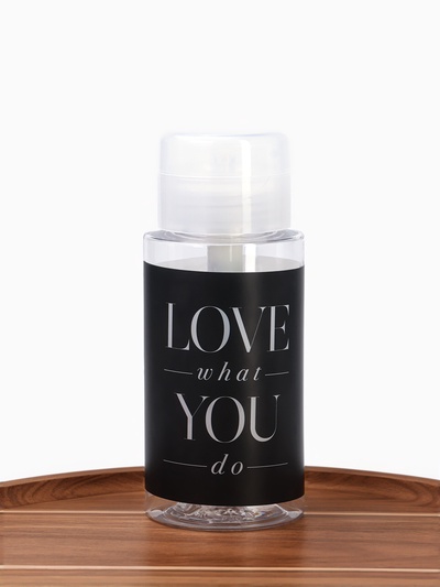 Флакон с помпой Love what you do, 200 мл, чёрный, белый