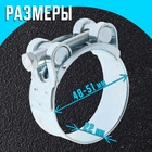 Хомут силовой ZEIN engr, диаметр 48-51 мм, ширина 22 мм, оцинкованный 7450410 - фото 12358020