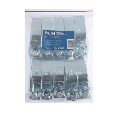 Хомут силовой ZEIN engr, диаметр 80-85 мм, ширина 24 мм, оцинкованный