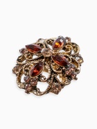 Брошь «Императрица», коричневая в чернёном золоте - Фото 4