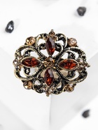 Брошь «Императрица», коричневая в чернёном золоте - Фото 6