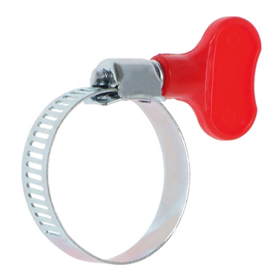 Хомут червячный с «барашком» ZEIN, сквозная просечка, диаметр 20-32 мм, оцинкованный