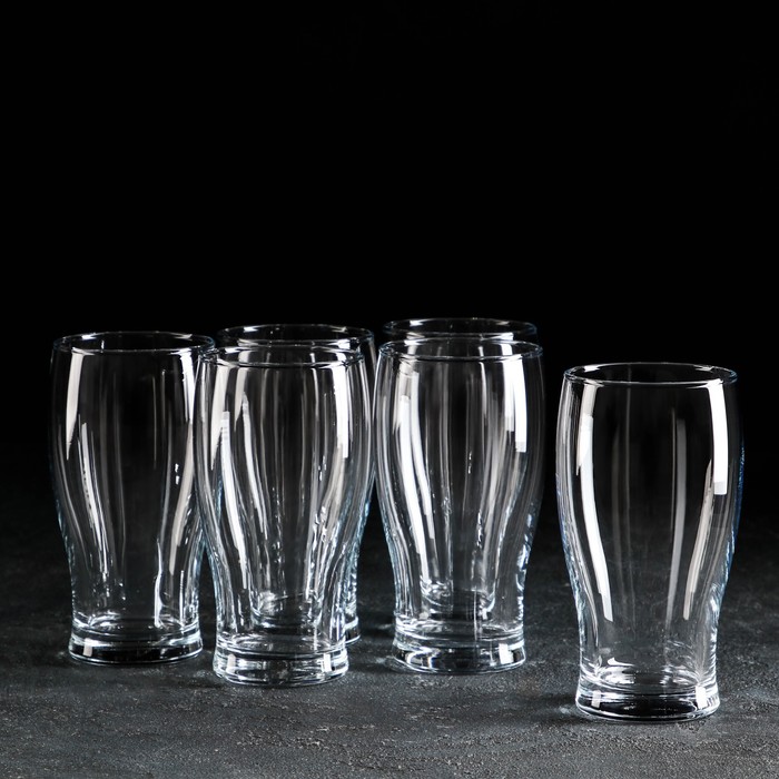 Набор бокалов стеклянных для пива Belek, 380 мл, 6,9×13,8 см, 6 шт