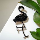 Брошь «Фламинго» со стразами, цвет красный в чёрном металле - Фото 2