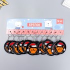 Брелок EVA "Рыжий котик в новогоднем колпаке" 6х5,7 см (комплект 12 шт) - фото 49826868