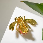 Брошь «Муха» в цветах, цветная в золоте - Фото 2