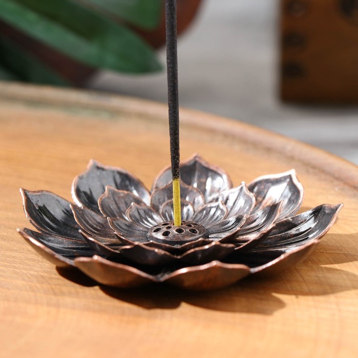 Подставка для благовоний TAKE IT EASY «Лотос», цвет медный, d=8.8 см - Фото 1
