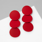 Серьги металл «Азелия» круги, трио, цвет красный - Фото 4