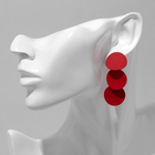 Серьги металл «Азелия» круги, трио, цвет красный - Фото 2