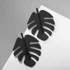 Серьги металл «Монстера » лист, цвет чёрный - Фото 7