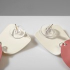 Серьги металл «Яркость» геометрия, мятый круг, цвет бело-розовый 7634769 - фото 16972537