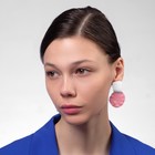 Серьги металл «Яркость» геометрия, мятый круг, цвет бело-розовый 7634769 - фото 16972538