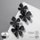 Серьги металл «Яркость» цветы, цвет чёрный - фото 321434407