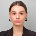 Серьги металл «Яркость» полукольца, цвет чёрный - Фото 2
