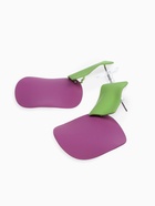 Серьги металл «Яркость» геометрия, цвет салатово-фиолетовый - Фото 4