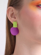 Серьги металл «Яркость» геометрия, цвет салатово-фиолетовый - Фото 2