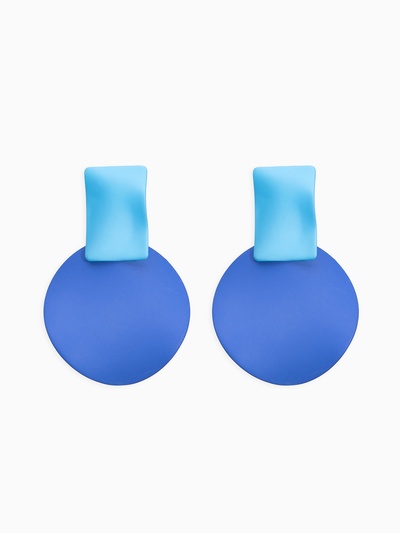 Серьги металл «Яркость», геометрия, синие