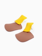 Серьги металл "Яркость" геометрия, мятый квадрат, цвет жёлто-коричневый - фото 809298972