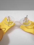 Серьги металл "Яркость" геометрия, мятый квадрат, цвет жёлто-коричневый - фото 809298975