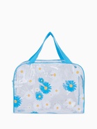 Косметичка на молнии для бассейна, большая, с ручками, с принтом «Ромашки», голубой - Фото 2