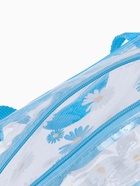 Косметичка на молнии для бассейна, большая, с ручками, с принтом «Ромашки», голубой - Фото 3