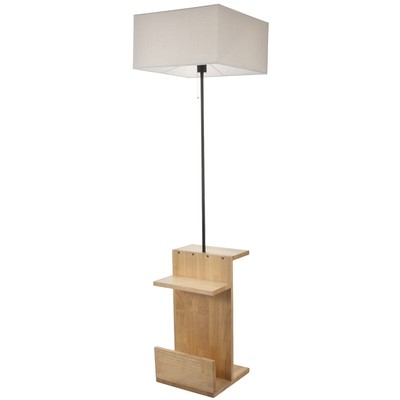 Торшер 19036/1 E27 40 Вт черный-светлое дерево 40×51×151 см