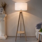 Торшер 19037/1 E27 40Вт светлое дерево-белый 44х51х123 см - фото 35369797