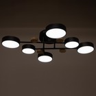 Люстра с ПДУ 2296/6BK LED 144Вт 3000-6000К черный 80х59х14 см BayerLux 7153687 - фото 14041258