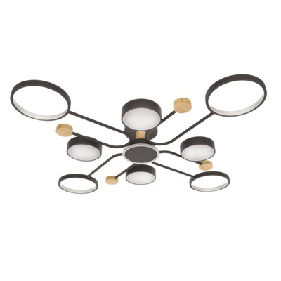 Люстра с ПДУ 2298/9BK LED 204 Вт 3000-6000К черный 120×120×15 см BayerLux