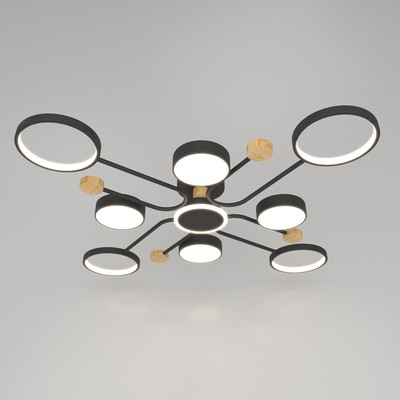 Люстра с ПДУ 2298/9BK LED 204 Вт 3000-6000К черный 120×120×15 см BayerLux