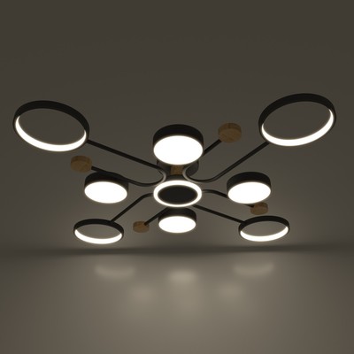 Люстра с ПДУ 2298/9BK LED 204 Вт 3000-6000К черный 120×120×15 см BayerLux