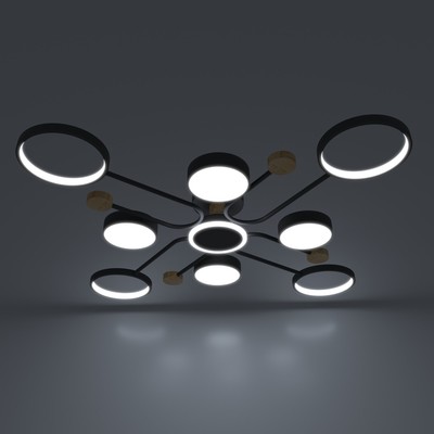 Люстра с ПДУ 2298/9BK LED 204 Вт 3000-6000К черный 120×120×15 см BayerLux