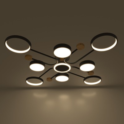 Люстра с ПДУ 2298/9BK LED 204 Вт 3000-6000К черный 120×120×15 см BayerLux