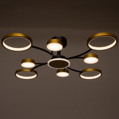 Люстра с ПДУ 2299/9GD LED 176 Вт 3000-6000К золото 88×88×18 см BayerLux
