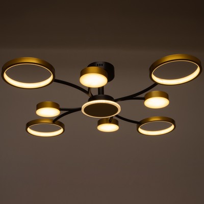 Люстра с ПДУ 2299/9GD LED 176 Вт 3000-6000К золото 88×88×18 см BayerLux