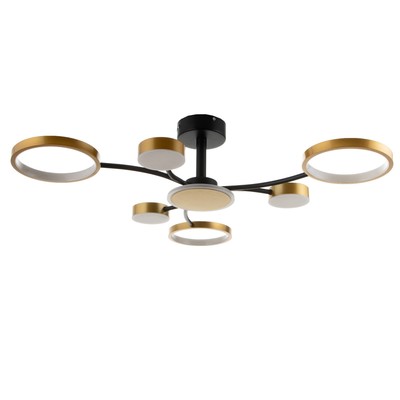 Люстра с ПДУ 2299/7GD LED 136 Вт 3000-6000К золото 77×77×18 см BayerLux