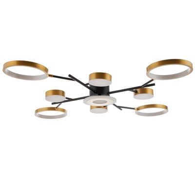 Люстра с ПДУ 2300/9GD LED 190 Вт 3000-6000К золото 85×85×9 см BayerLux