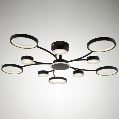 Люстра с пультом BayerLux 2299/11BK, светодиодная, 216 Вт, 3000-6000К, чёрная, 97×97×18 см