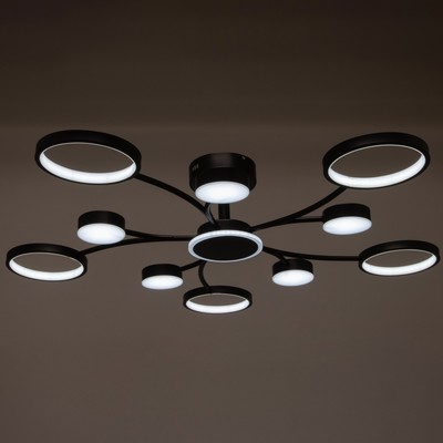 Люстра с пультом BayerLux 2299/11BK, светодиодная, 216 Вт, 3000-6000К, чёрная, 97×97×18 см