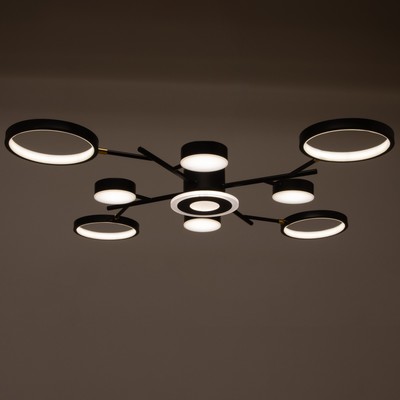 Люстра с ПДУ 2300/9BK LED 190 Вт 3000-6000К черный 85×85×9 см BayerLux