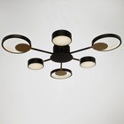 Люстра с ПДУ 2301/6BK LED 120 Вт 3000-6000К черный 75×75×8 см BayerLux - фото 39545043