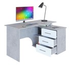 Компьютерный стол «КСТ-09», 1350×935×744 мм, угловой, угол правый, бетон/белый - Фото 2