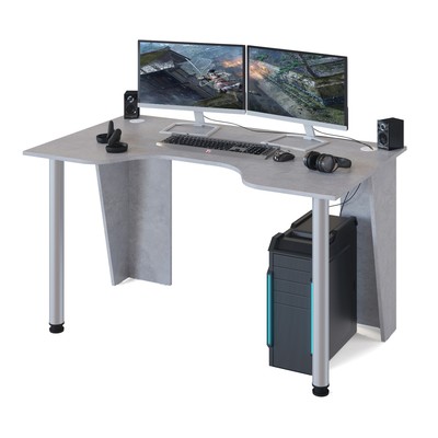 Стол компьютерный игровой «КСТ – 18», с металлическими опорами, 1350×800×750 мм, цвет бетон