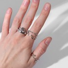 Кольцо набор 5 штук «Идеальные пальчики» аура, цвет серебро - Фото 3