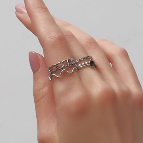 Кольцо набор 5 штук «Идеальные пальчики» геометрия, цвет белый в серебре