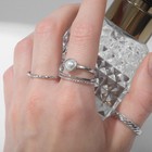 Кольцо набор 5 штук «Идеальные пальчики» грация, цвет белый в серебре - фото 7300477