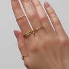 Кольцо набор 5 штук «Идеальные пальчики» плетение, цвет белый в золоте - фото 6600602