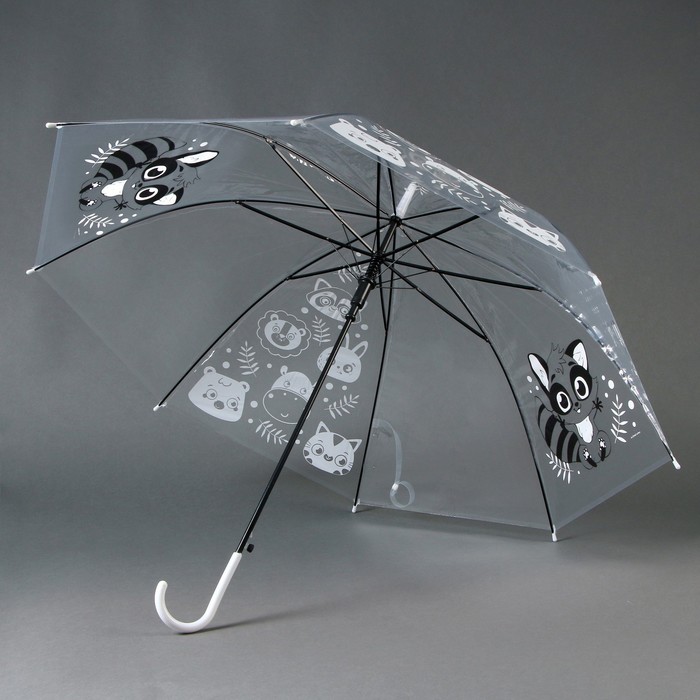 Зонт детский «Енотик»‎ полуавтомат прозрачный, d=90см - фото 1905993907