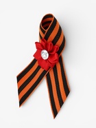 Георгиевская лента на 9 мая «Красная звезда», с булавкой и красным цветком - Фото 3